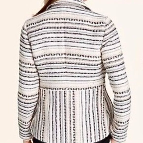 Chicos Striped Striped Black & White Blazer - Picture 2 of 5